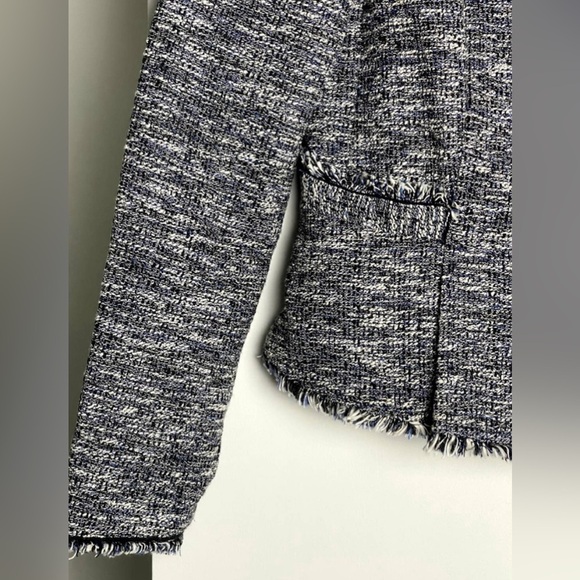 Ann Taylor Long Sleeve Fringe Tweed Peplum Jacket - Picture 6 of 7